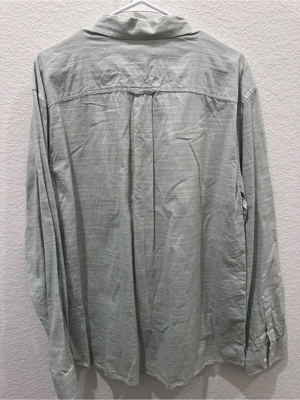Bixby‎ Nomad Mens XL Regular Fit Long Sleeve Button Down Shirt Green Stripe Slub